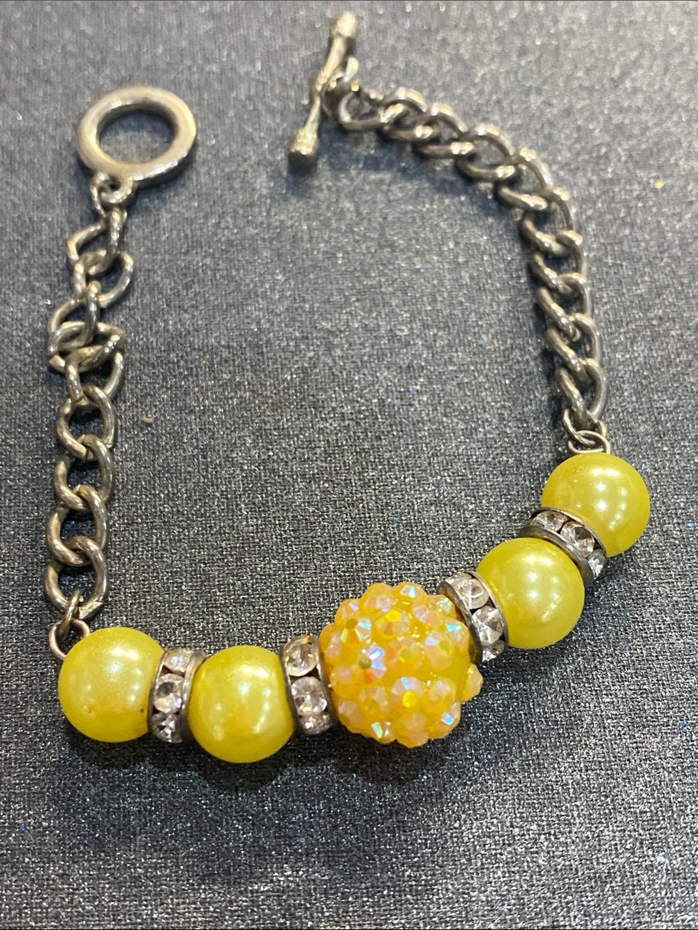 Yellow Bead Bracelet 7 inch